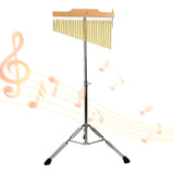 Wind Chimes Percussion Classic Single Row for Practice Performance Classroom 25 Note Argent Rack