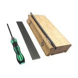 3 23 35 Degree 3 in 1 Fret File for Rounding Shaping Deburring Frets Sprouts Wood Color