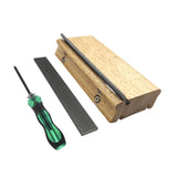3 23 35 Degree 3 in 1 Fret File for Rounding Shaping Deburring Frets Sprouts Wood Color