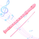 Maxbell 8 Hole Soprano Recorder Compact Gift Flute for Beginners Amateurs pink