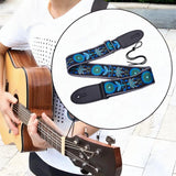 Maxbell Guitar Strap Adjustable Shoulder Strap for Electric Guitars Acoustic Guitars Blue Flower