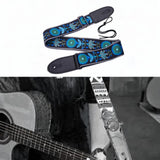 Maxbell Guitar Strap Adjustable Shoulder Strap for Electric Guitars Acoustic Guitars Blue Flower