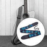 Maxbell Guitar Strap Adjustable Shoulder Strap for Electric Guitars Acoustic Guitars Blue Flower