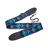 Maxbell Guitar Strap Adjustable Shoulder Strap for Electric Guitars Acoustic Guitars Blue Flower