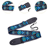 Maxbell Guitar Strap Adjustable Shoulder Strap for Electric Guitars Acoustic Guitars Blue Flower