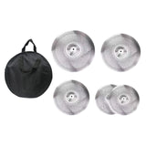 Maxbell 5x Low Volume Cymbals Set Weak Good Sound Quality for Drum Set Quiet Cymbals