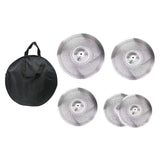 Maxbell 5x Low Volume Cymbals Set Weak Good Sound Quality for Drum Set Quiet Cymbals