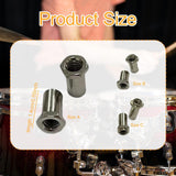 Maxbell 20 Pieces Drum Mounting Screws Nut Easy to Install Study Practical Accessory Square