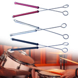 Maxbell 1 Pair Drum Wire Brushes Retractable Long Handle Jazz Drum Brushes Set Gifts Red