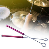 Maxbell 1 Pair Drum Wire Brushes Retractable Long Handle Jazz Drum Brushes Set Gifts Red