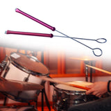 Maxbell 1 Pair Drum Wire Brushes Retractable Long Handle Jazz Drum Brushes Set Gifts Red