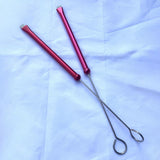 Maxbell 1 Pair Drum Wire Brushes Retractable Long Handle Jazz Drum Brushes Set Gifts Red