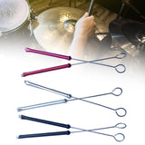 Maxbell 1 Pair Drum Wire Brushes Retractable Long Handle Jazz Drum Brushes Set Gifts Red