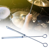 Maxbell 1 Pair Drum Wire Brushes Retractable Long Handle Jazz Drum Brushes Set Gifts Silver