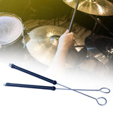 Maxbell 1 Pair Drum Wire Brushes Retractable Long Handle Jazz Drum Brushes Set Gifts Black
