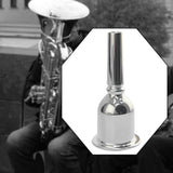 Maxbell Tuba Mouthpiece for Beginners Mouth Gift for Music Lovers Silver Plated