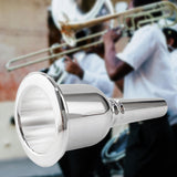 Maxbell Tuba Mouthpiece for Beginners Mouth Gift for Music Lovers Silver Plated
