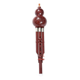 Maxbell Gourd Hlute C Key Wind Instrument Hulusi Flute for Household Practicing Show Red Bronze