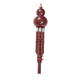 Maxbell Gourd Hlute C Key Wind Instrument Hulusi Flute for Household Practicing Show Red Bronze