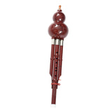 Maxbell Gourd Hlute C Key Wind Instrument Hulusi Flute for Household Practicing Show Red Bronze