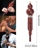 Maxbell Gourd Hlute C Key Wind Instrument Hulusi Flute for Household Practicing Show Red Bronze