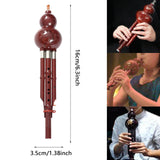 Maxbell Gourd Hlute C Key Wind Instrument Hulusi Flute for Household Practicing Show Red Bronze