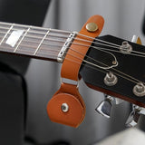Maxbell Guitar Strap Lock with Guitar Picks Holder for Ukulele Acoustic Guitars Bass Brown
