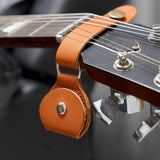 Maxbell Guitar Strap Lock with Guitar Picks Holder for Ukulele Acoustic Guitars Bass Brown