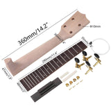 Maxbell DIY Ukulele Kit Creative Unfinished Ukulele Parts for Beginners Friends Kids
