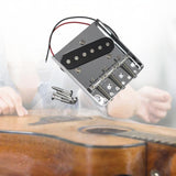 Maxbell Guitar Bridge Pickup Chrome with 4 Screws Hardtail Portable Sturdy 3 Saddles