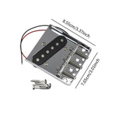 Maxbell Guitar Bridge Pickup Chrome with 4 Screws Hardtail Portable Sturdy 3 Saddles