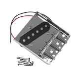 Maxbell Guitar Bridge Pickup Chrome with 4 Screws Hardtail Portable Sturdy 3 Saddles