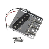 Maxbell Guitar Bridge Pickup Chrome with 4 Screws Hardtail Portable Sturdy 3 Saddles