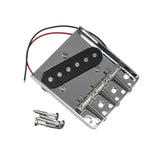 Maxbell Guitar Bridge Pickup Chrome with 4 Screws Hardtail Portable Sturdy 3 Saddles