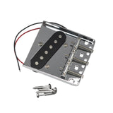 Maxbell Guitar Bridge Pickup Chrome with 4 Screws Hardtail Portable Sturdy 3 Saddles