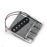 Maxbell Guitar Bridge Pickup Chrome with 4 Screws Hardtail Portable Sturdy 3 Saddles