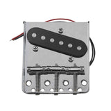 Maxbell Guitar Bridge Pickup Chrome with 4 Screws Hardtail Portable Sturdy 3 Saddles