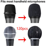 Maxbell 120Pcs Microphone Covers Replacement Universal Microphone Protection Sleeves black