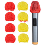 Maxbell 120Pcs Microphone Covers Replacement Universal Microphone Protection Sleeves red yellow
