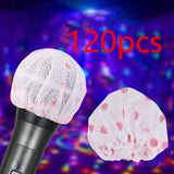 Maxbell 120Pcs Microphone Covers Replacement Universal Microphone Protection Sleeves red and white