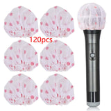 Maxbell 120Pcs Microphone Covers Replacement Universal Microphone Protection Sleeves red and white