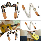 Maxbell Ukulele Strap Universal Shoulder Belt for 4 String Instruments Tenor Soprano Black