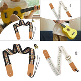 Maxbell Ukulele Strap Universal Shoulder Belt for 4 String Instruments Tenor Soprano Black
