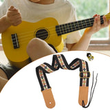 Maxbell Ukulele Strap Universal Shoulder Belt for 4 String Instruments Tenor Soprano Black