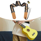 Maxbell Ukulele Strap Universal Shoulder Belt for 4 String Instruments Tenor Soprano Black