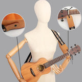 Maxbell Ukulele Strap Universal Shoulder Belt for 4 String Instruments Tenor Soprano Black