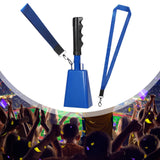 Maxbell Metal Cowbell with Handle Service Cheering Bell for Christmas Party Birthday blue