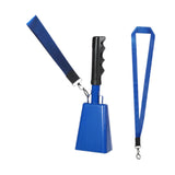 Maxbell Metal Cowbell with Handle Service Cheering Bell for Christmas Party Birthday blue
