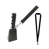 Maxbell Metal Cowbell with Handle Service Cheering Bell for Christmas Party Birthday black