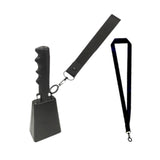 Maxbell Metal Cowbell with Handle Service Cheering Bell for Christmas Party Birthday black